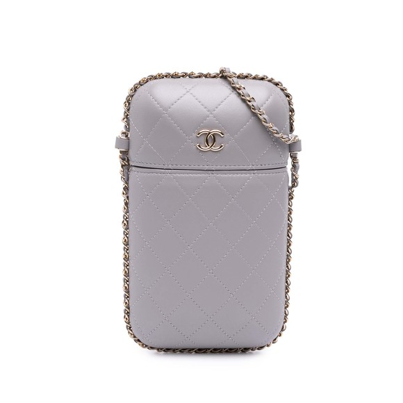 Pre-Loved Chanel CC Quilted Lambskin Chain Around Phone Holder - Picture 1 of 12
